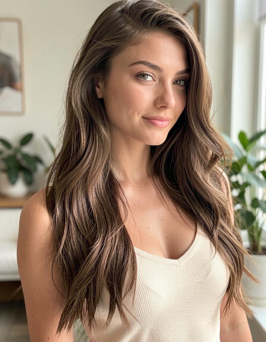 Rich Dark Brown Hair for Hazel Eyes