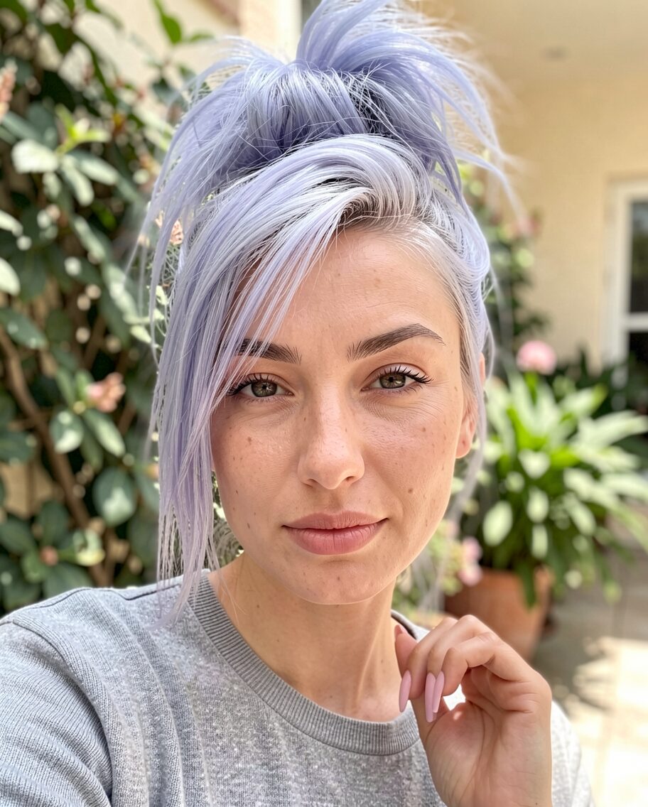 Silvery Lavender Locks for Hazel Eyes