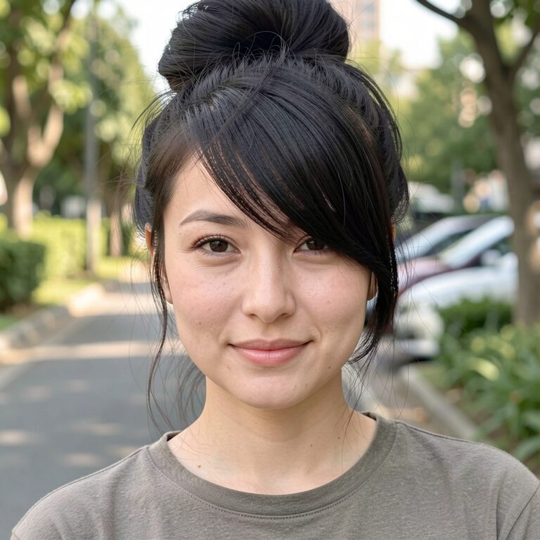 Cabello Largo con Flequillo Lateral