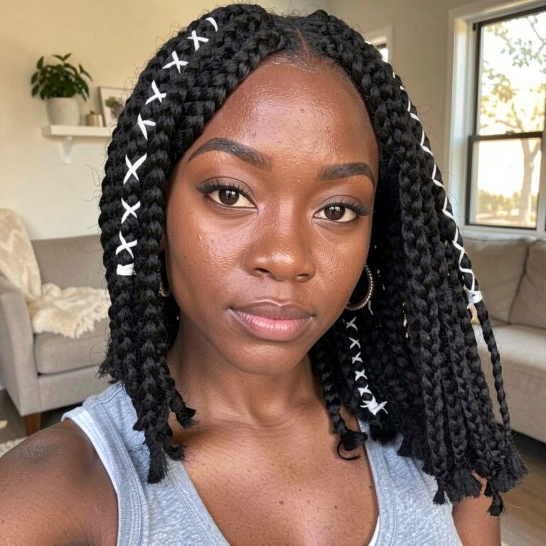 Medium Box Braid Styles