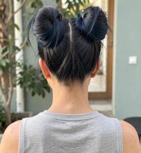 Nape Undercut - Floral Undercut and Space Buns