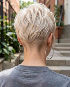 Nape Undercut - Tousled Pixie with Single Chevron