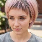 Pageboy Haircuts For Women Blush Pink With Cropped Bangs