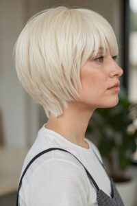 Pageboy Haircuts for Women - Platinum Blonde Contemporary Cut