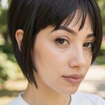 Pageboy Haircuts For Women Side Parted With Piecey Bangs