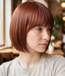 Pageboy Haircuts for Women - Super Sleek Red and Black Toned Pageboy