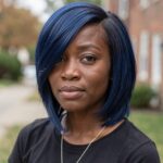 Steel Blue Sew In Bob
