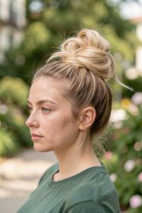 Summer 2019 Hairstyles - Effortless Top Knot with Face