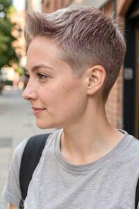 Summer 2019 Hairstyles - Short Lilac Pixie Cut