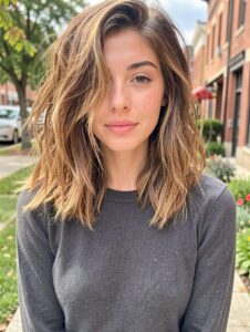 Summer 2019 Hairstyles - Side-Parted Lob with Beachy Texture