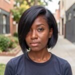 Asymmetrical Sew In Bob