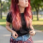 Red Pink Ombre Balayage
