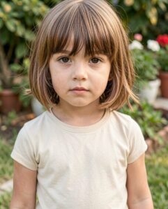 short bob with thick bangs