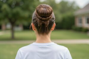 ballerina bun with hair bow