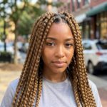 Blonde Large Triangle Box Braids
