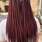 Burgundy Triangle Box Braids