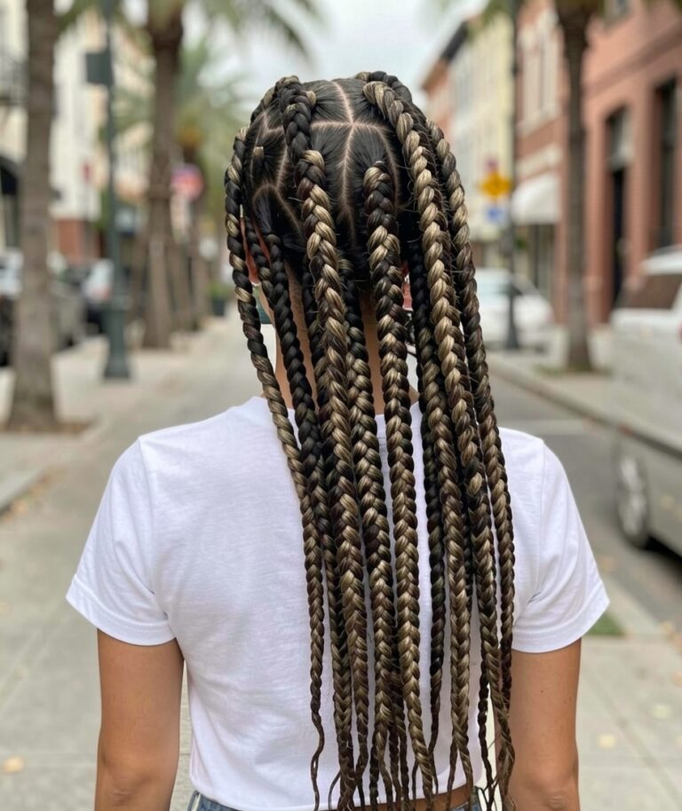 Extra large triangle box braids