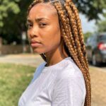 Jumbo Triagle Box Braids With Baby Hair