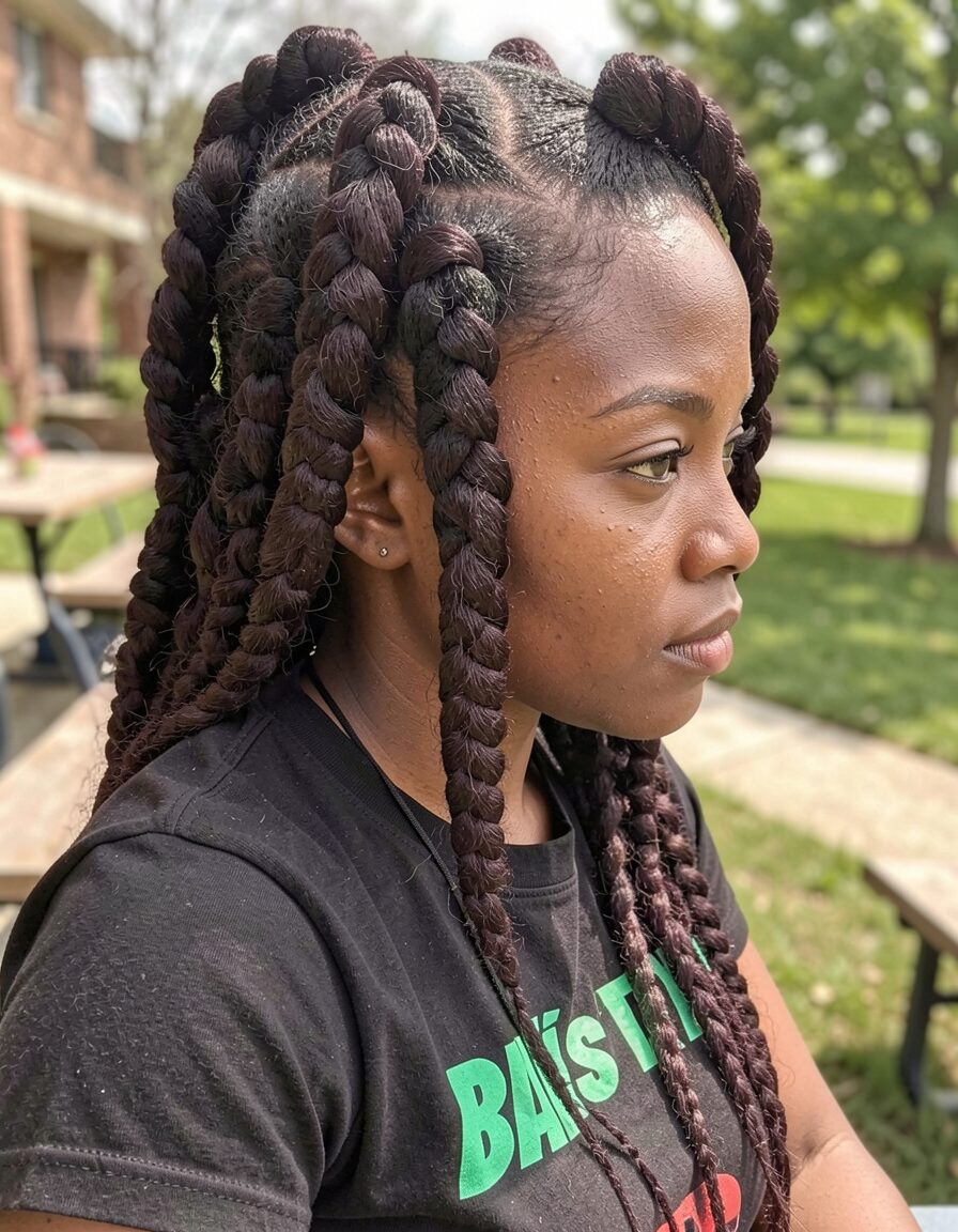Lavender Triangle Box Braid