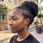 Mini Pearl Pins Braided Feed In Updo