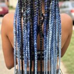 Navy To Baby Blue Triangle Box Braids