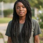 Side Part And Bangs Marley Twists