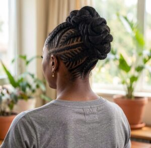 Side swap iverson braid updo