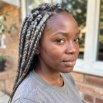 Silver Triangle Box Braids