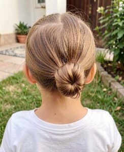 crisscross braids with a bun on the side