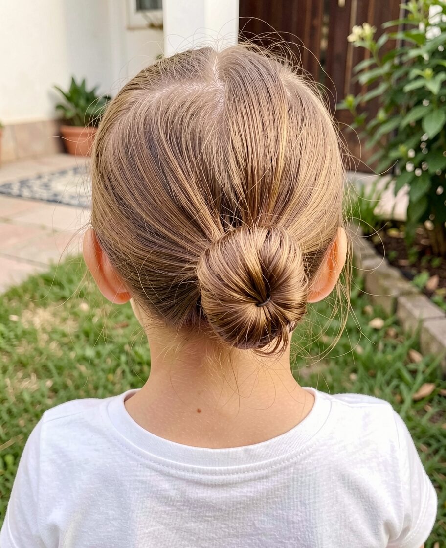 crisscross braids with a bun on the side