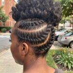 Curly Cornrow Updo