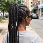 Micro Iverson Braids In A High Ponytail