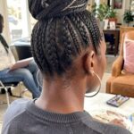 Silver Black Feed In High Bun