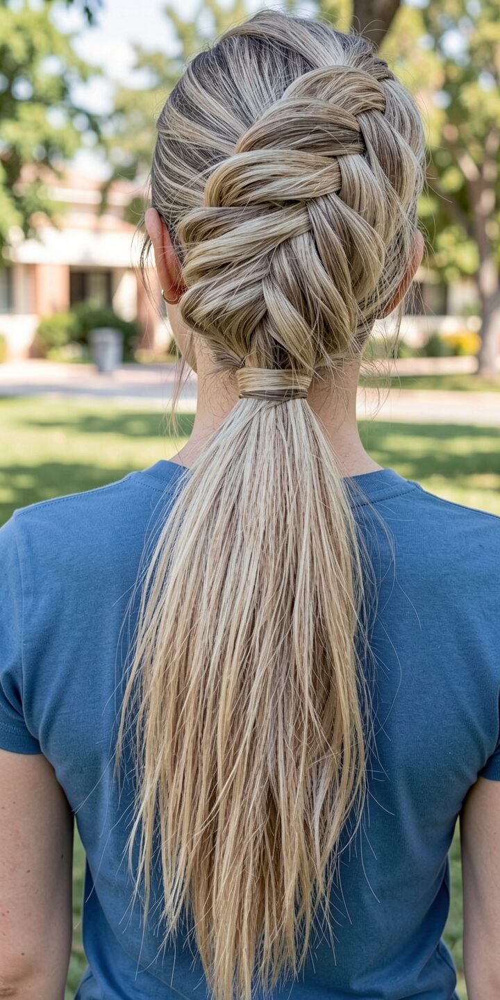 slanting loose dutch braid