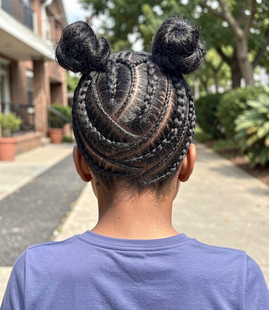 Alternate feed in braid little black girl