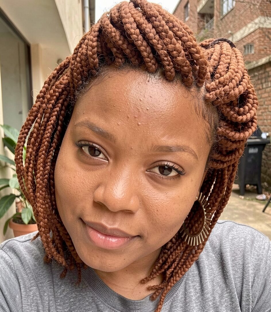 Auburn crochet box braids