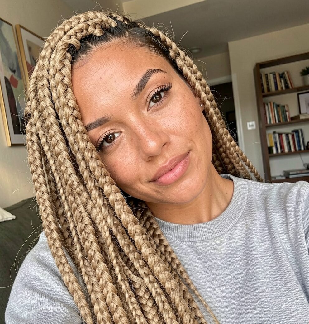 Blonde crochet box braids