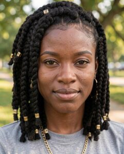 Box braids without weave cuffed ends