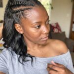 Box Crown Braid On Blow Dried Hair