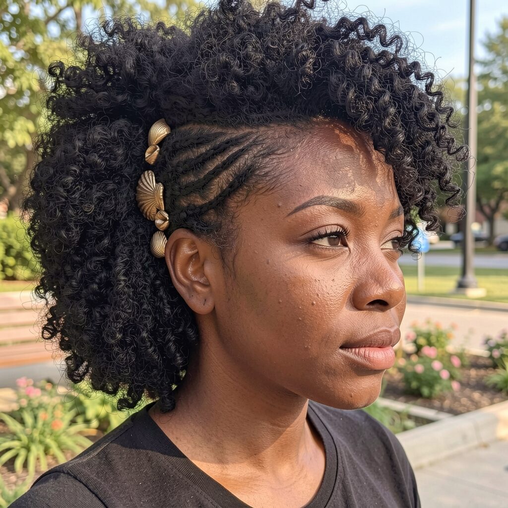 Coral dream braided side part