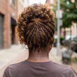 Criss Crossed Braids On Highlighted Hair