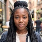 Crochet Box Braid Half Up Bun