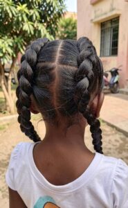 Feed in boxer braids for girls
