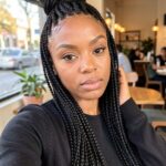 Half Up High Bun Box Braids