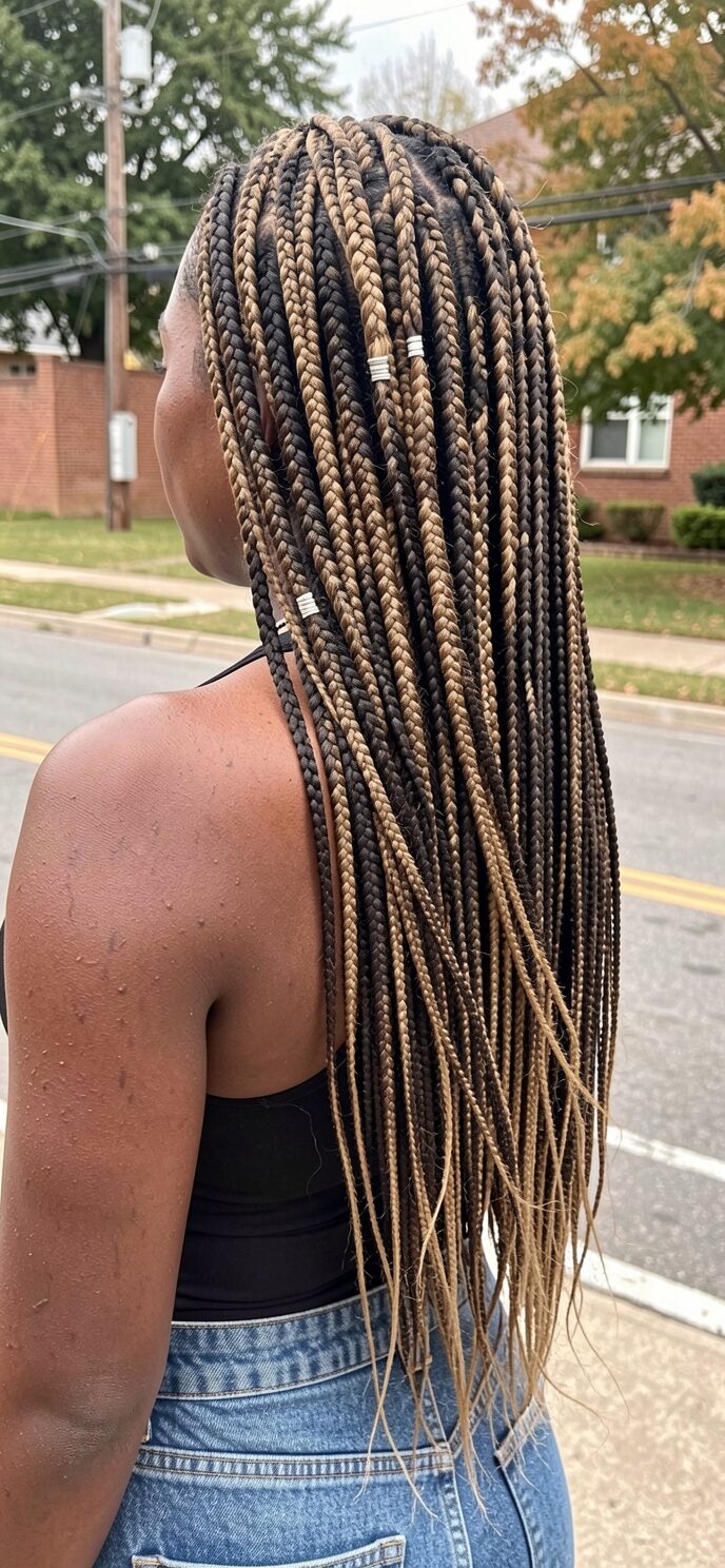 Highlighted crochet box braid
