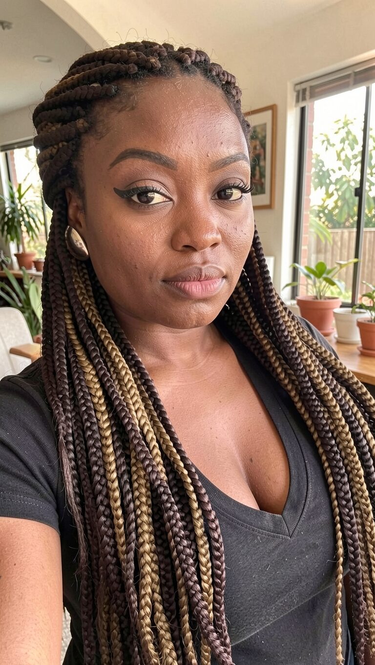 Low lights crochet box braids