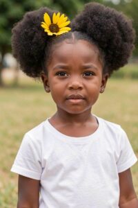 Maxi puffs with flowers for girls