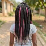 Pink Highlights Box Braids