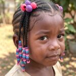 Ponytails And Beads Mix In Cornrows