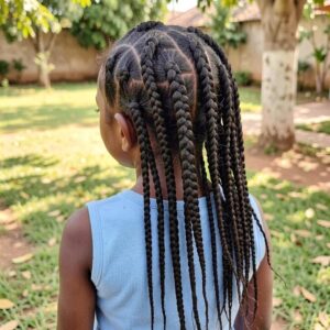 Triangle part box braid little black girls